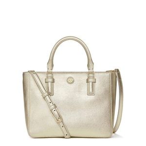 Tory Burch Robinson Metallic Mini Square Tote